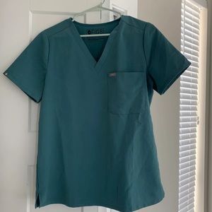 Figs Teal one pocket scrub top